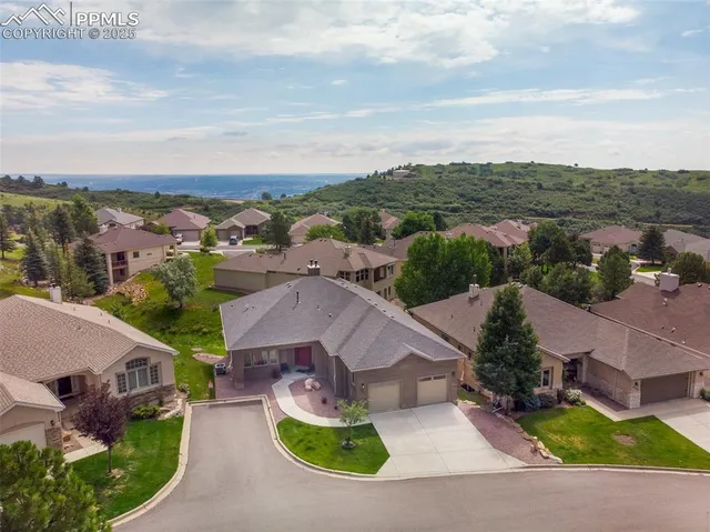 an aerial view of multiple house