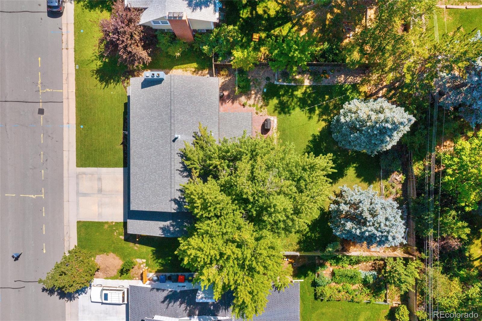 6149 South Elizabeth Way Centennial, CO 80121 - Photo 39 of 49 an aerial view of a house with a yard and garden