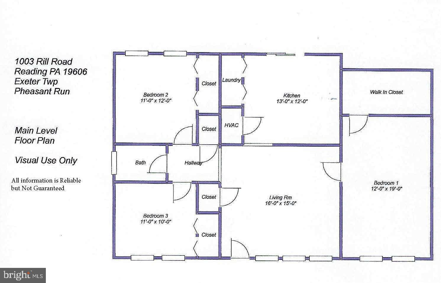 1003 Rill Road Reading, PA 19606 - Photo 18 of 18 Visual Floor Plan