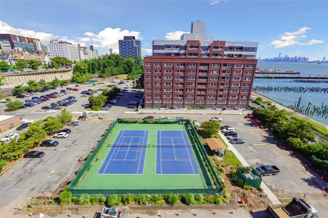 a view of a city with tall buildings