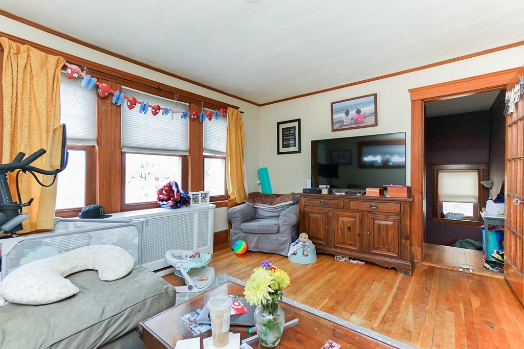 45 Redlands Road Boston, MA 02132 - Photo 24 of 41 a living room with furniture and a flat screen tv