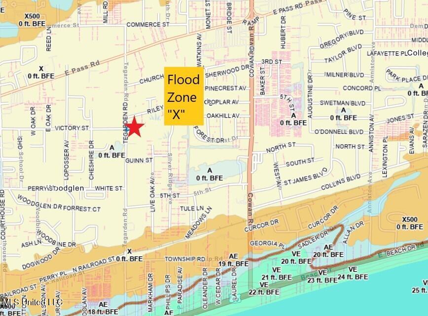 596 Tegarden Road Gulfport, MS 39507 - Photo 32 of 35 Flood Zone Mapping for 596 Tegarden Road