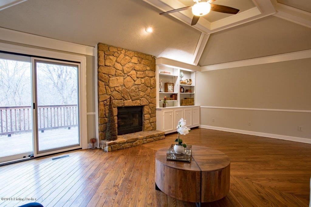5409 Apache Road Louisville, KY 40207 - Photo 12 of 39 Beautiful hardwood and stone fireplace