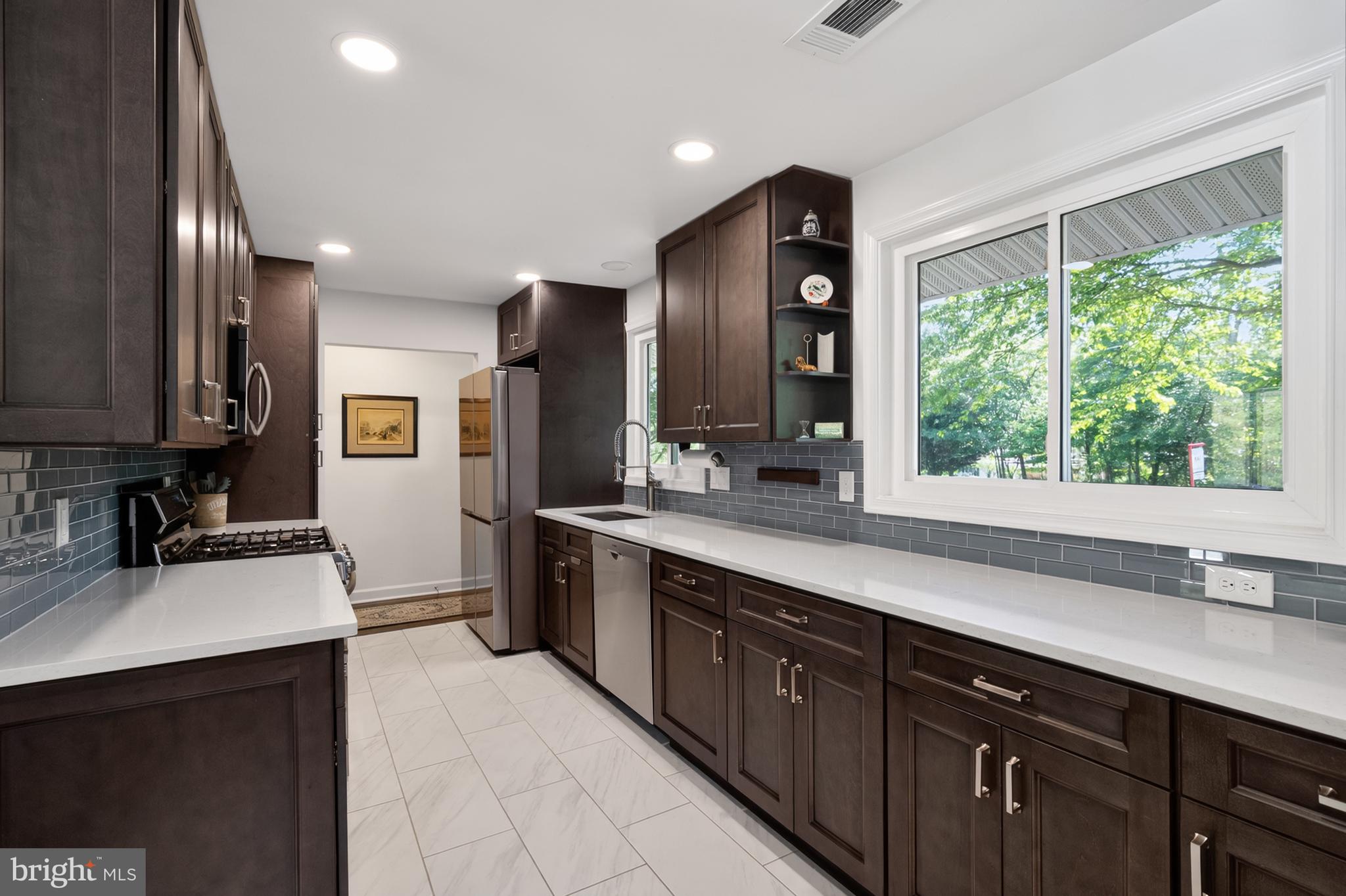 Kitchen is just off the foyer