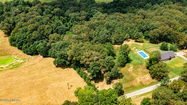 a view of a yard of a house