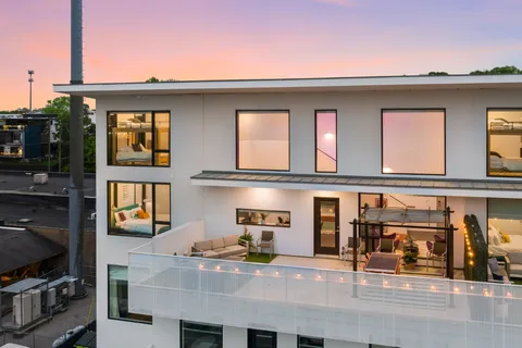 a view of a building with many windows