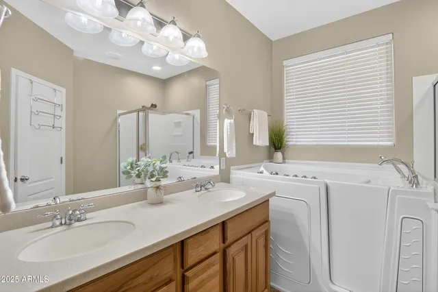 a view of an empty room with a cabinet