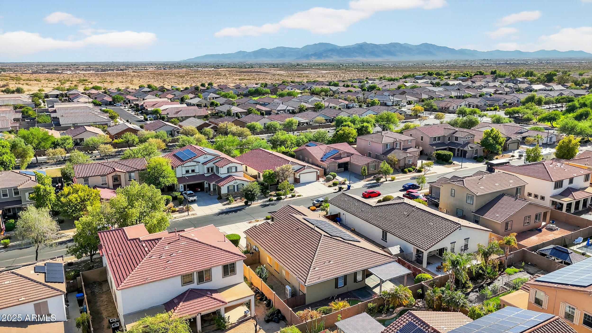 17368 West Red Bird Road Surprise, AZ 85387 - Photo 69 of 82 an aerial view of residential houses with outdoor space