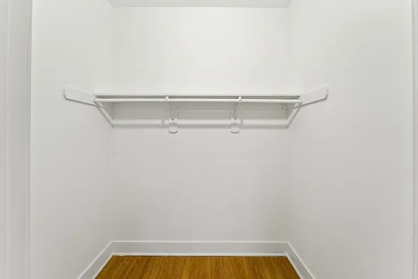 a view of small space with racks on the wall