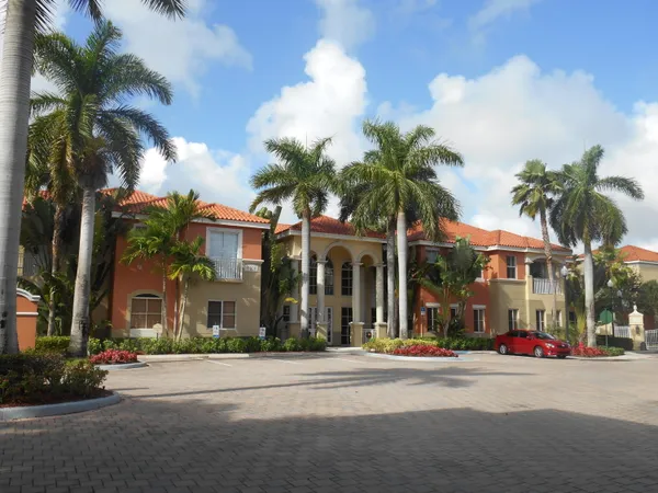 front view of a building with a street