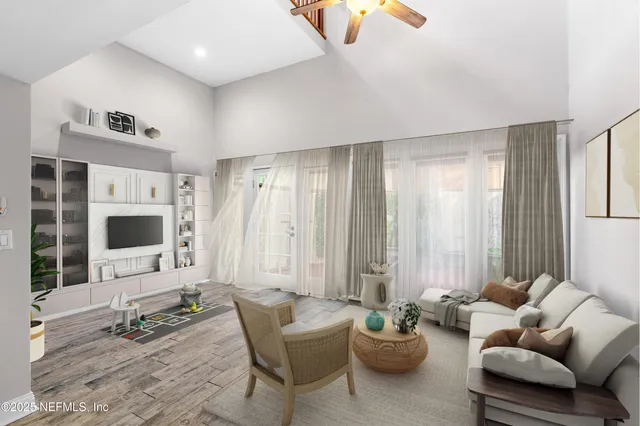 a view of small space with empty racks