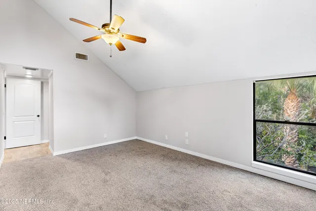 a view of a room with a bench