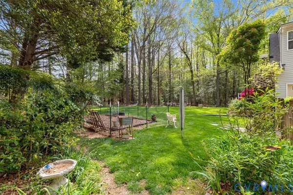 a view of a yard with an outdoor space
