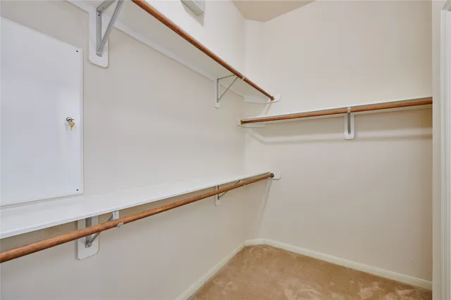 a view of small space with racks on the wall