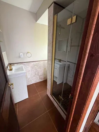 a bathroom with a shower