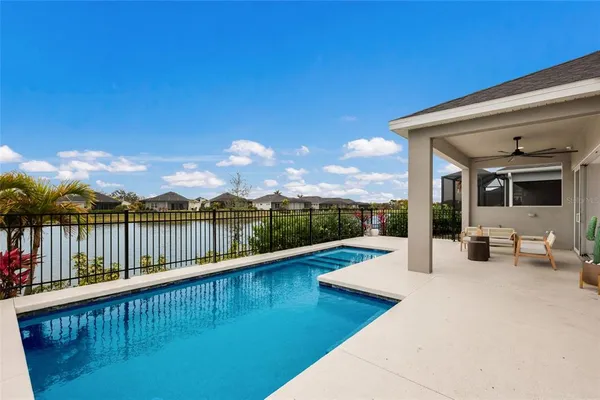 a view of a terrace with seating space