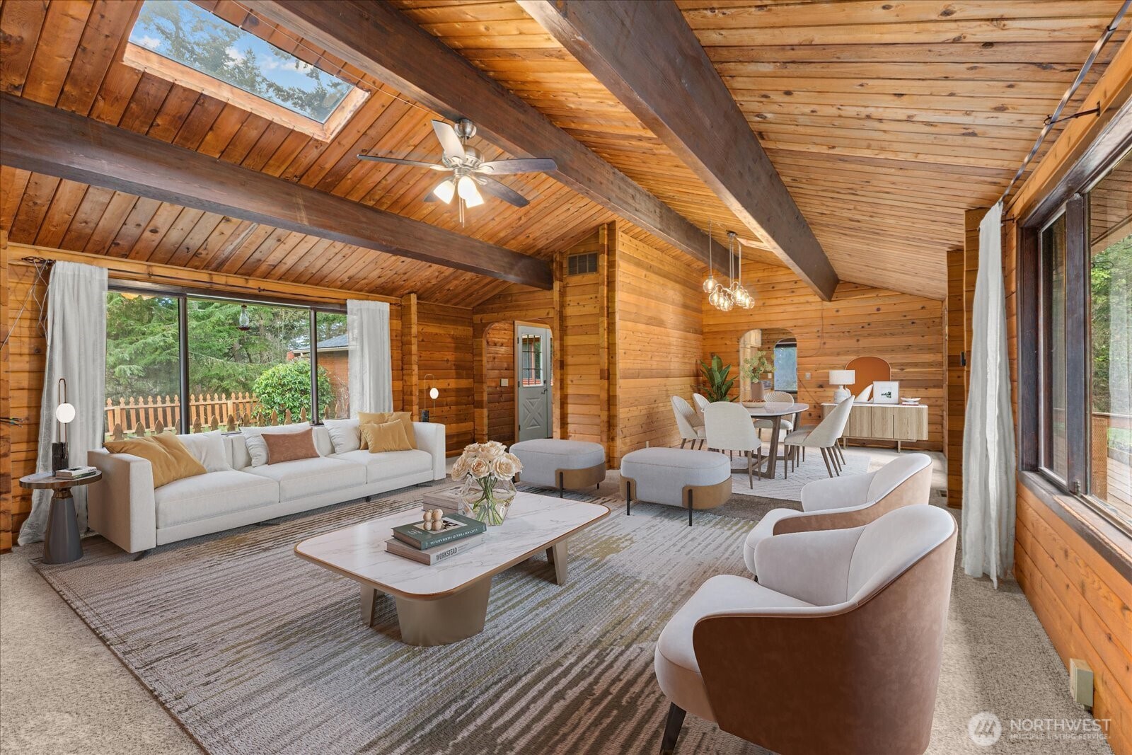 86 North Camano Ridge Road Camano Island, WA 98282 - Photo 3 of 33 a living room with furniture and a large window