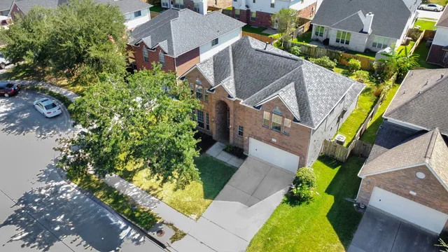 an aerial view of a house