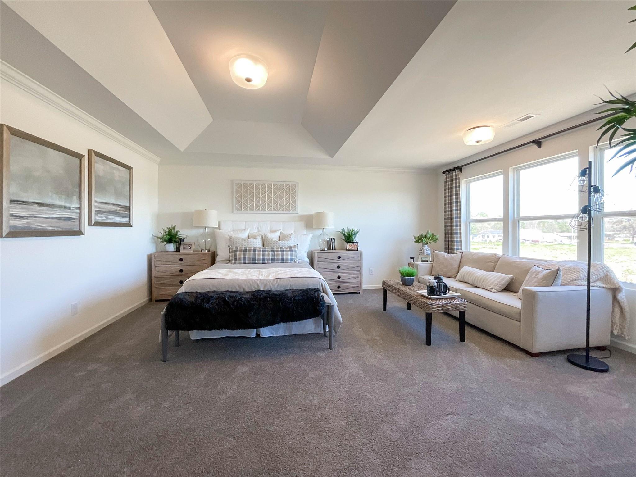 717 Alexander Commons Drive Monroe, NC 28112 - Photo 24 of 33 a spacious bedroom with a bed and a couch