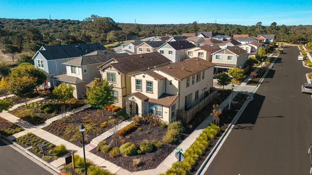 an aerial view of multiple house