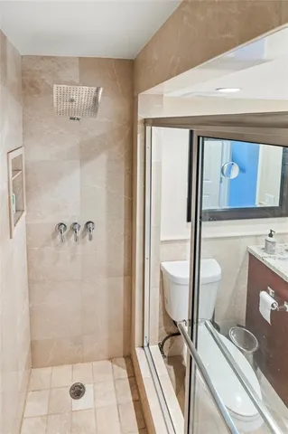 a bathroom with a shower