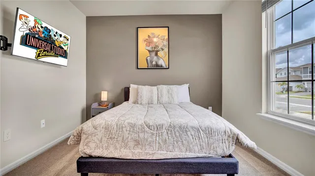 a view of a room with painted walls