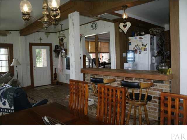 breakfast bar and kitchen