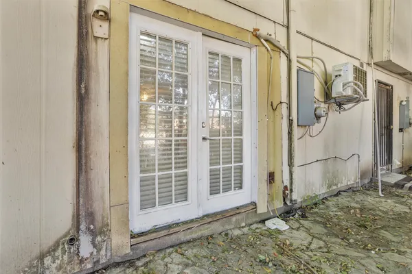 a view of a house with a glass door