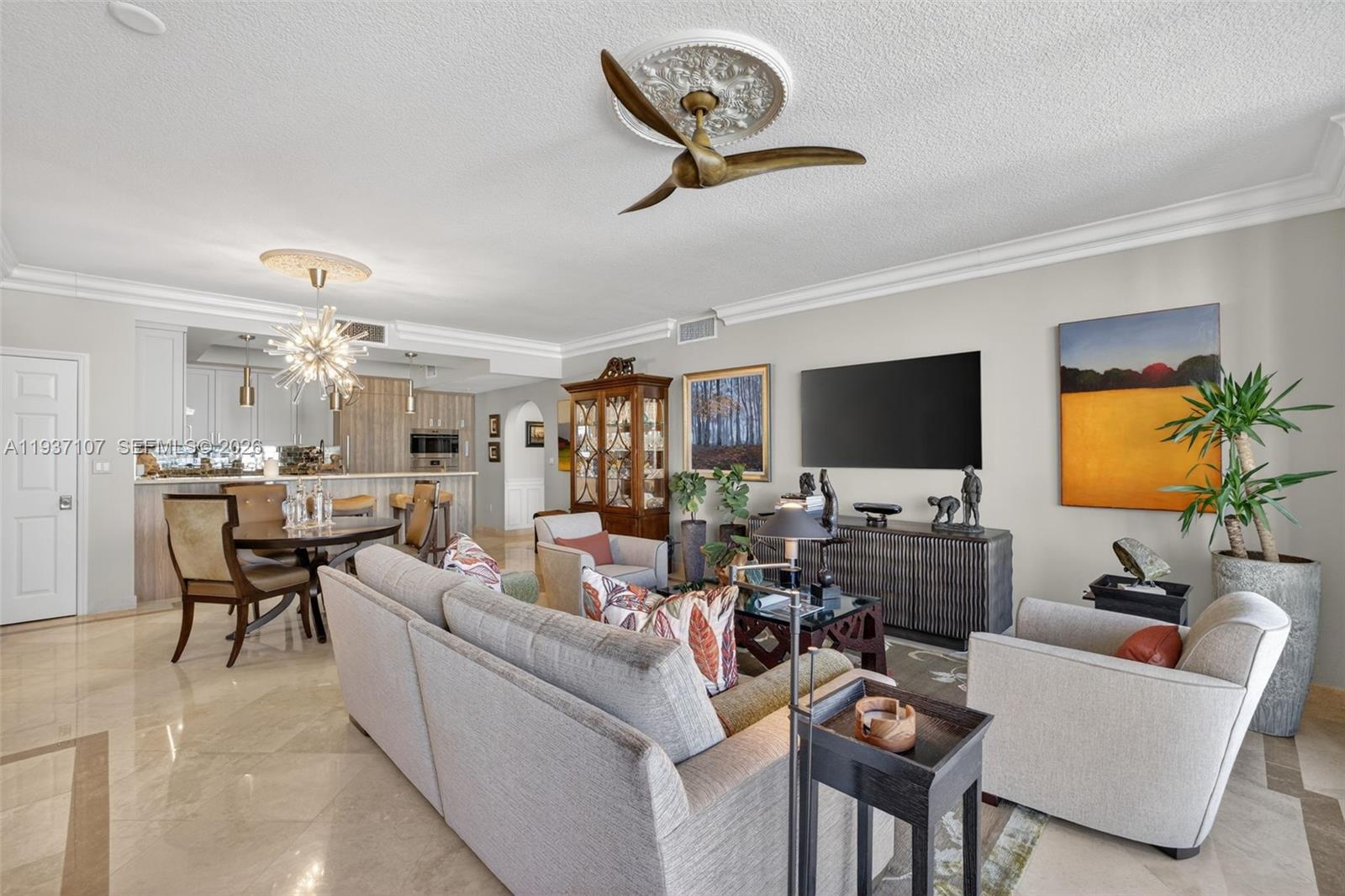 100 South Birch Road, Unit 1103F Fort Lauderdale, FL 33316 - Photo 16 of 80 Marble flooring, water views, floor to ceiling glass, crown molding. Bright open and airy.