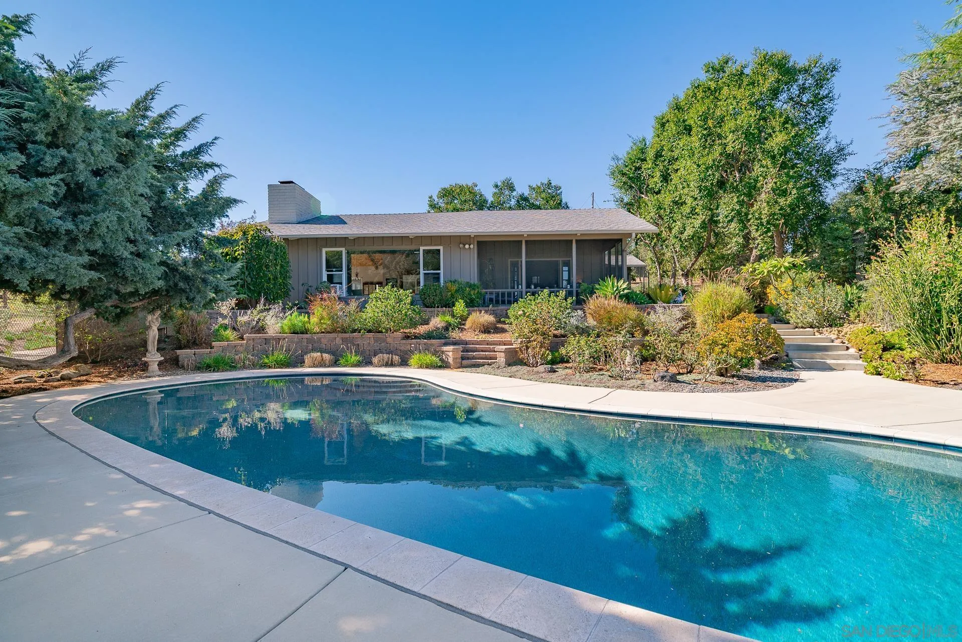 329 Greenview Lane Fallbrook, CA 92028 - Photo 34 of 53 a view of a swimming pool with a patio