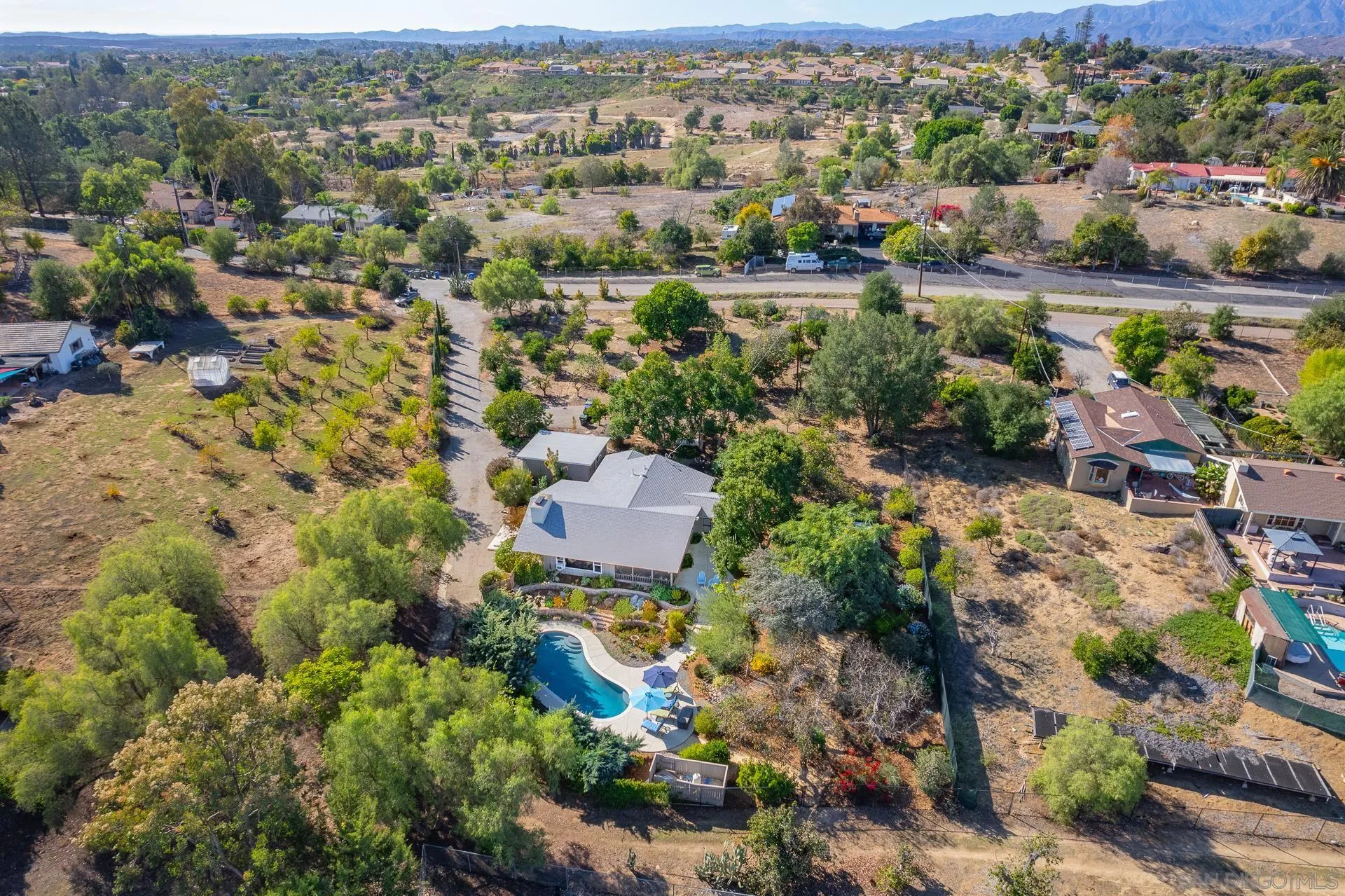 329 Greenview Lane Fallbrook, CA 92028 - Photo 50 of 53 an aerial view of residential house with outdoor space and river