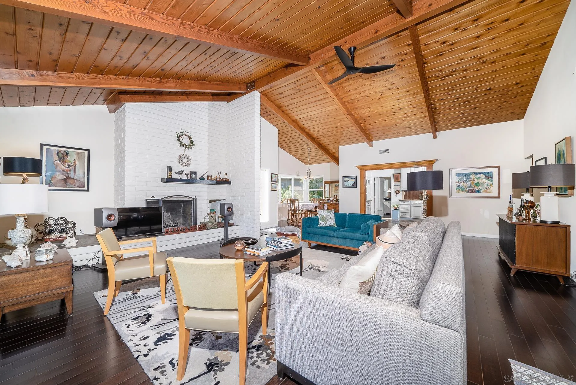 329 Greenview Lane Fallbrook, CA 92028 - Photo 8 of 53 a living room with fireplace furniture and a wooden floor