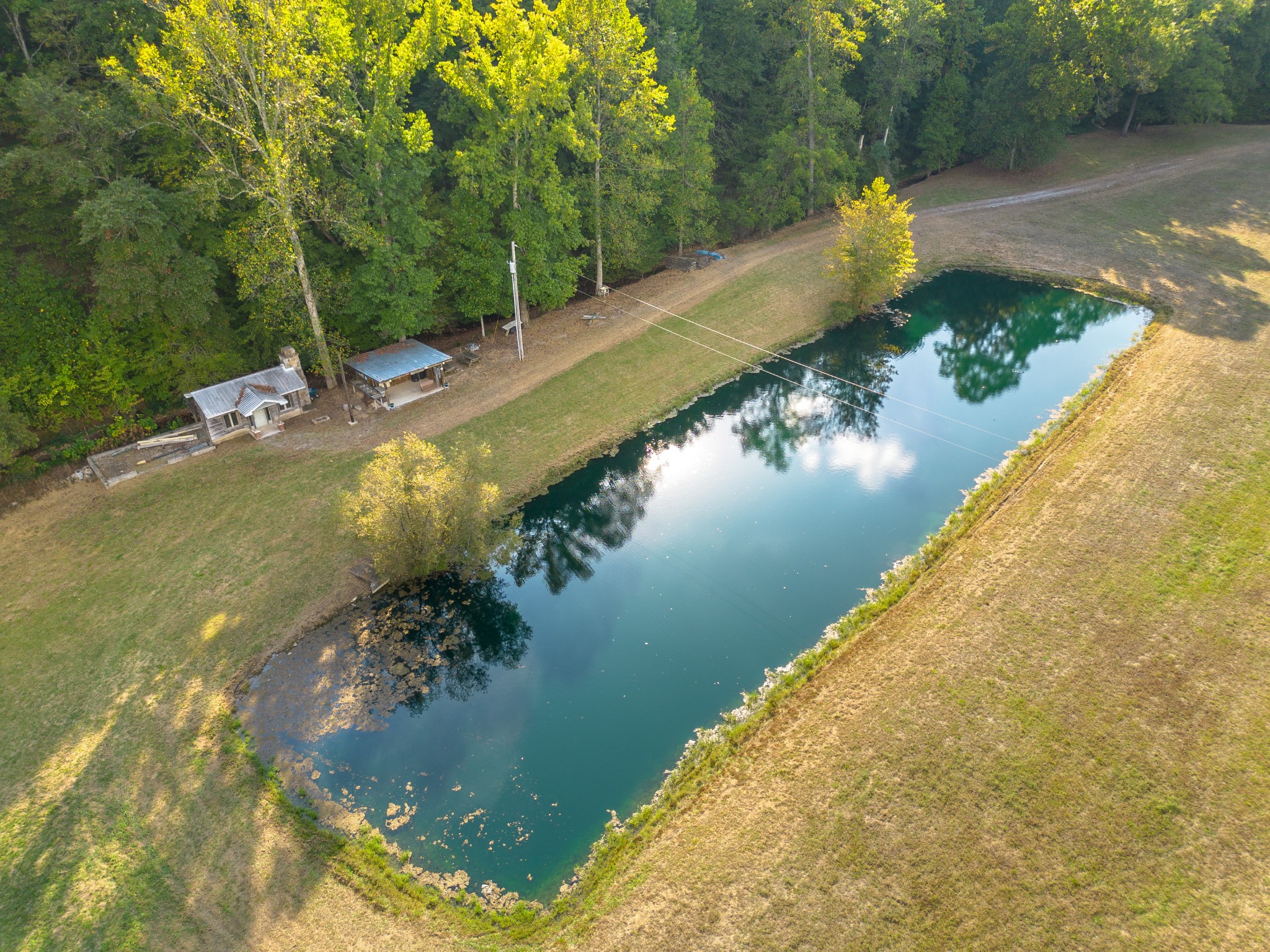 0 Puckett Hollow Road Centerville, TN 37033 - Photo 43 of 53 a view of a lake with a yard and large trees