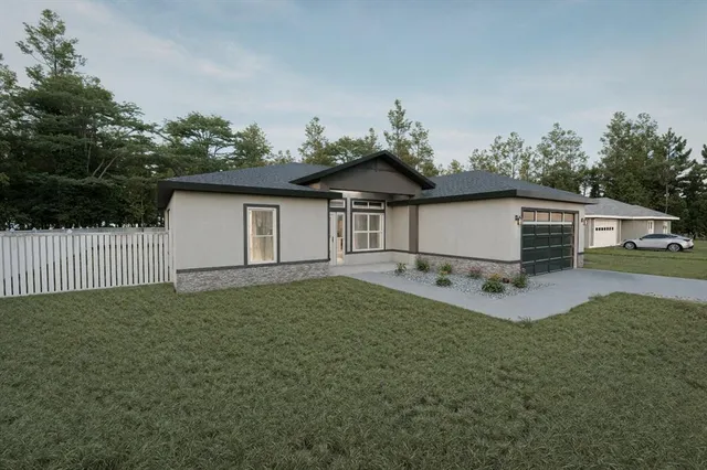 a house view with a garden space