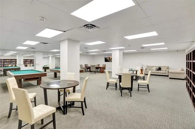 a view of a dining area with furniture