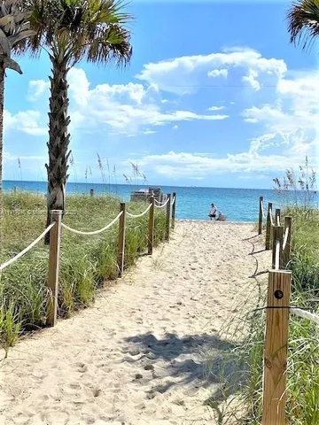 a view of a house with a yard and potted plants