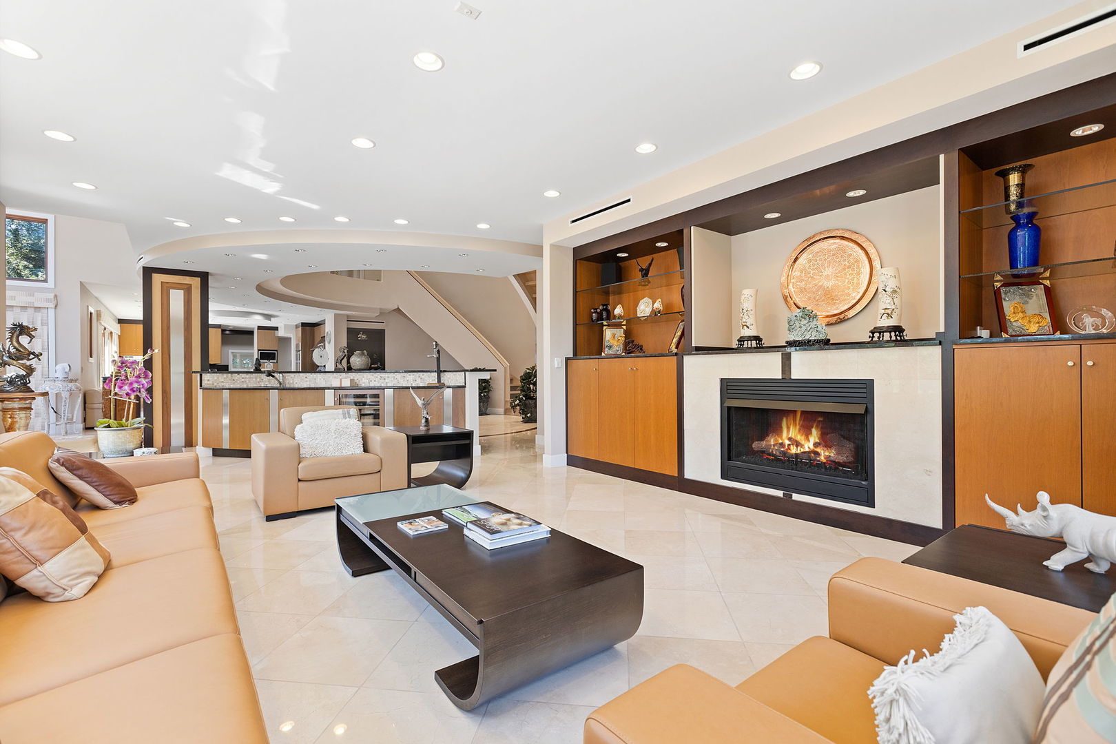 925 Morrison Road Northbrook, IL 60062 - Photo 21 of 75 a living room with furniture and a fireplace