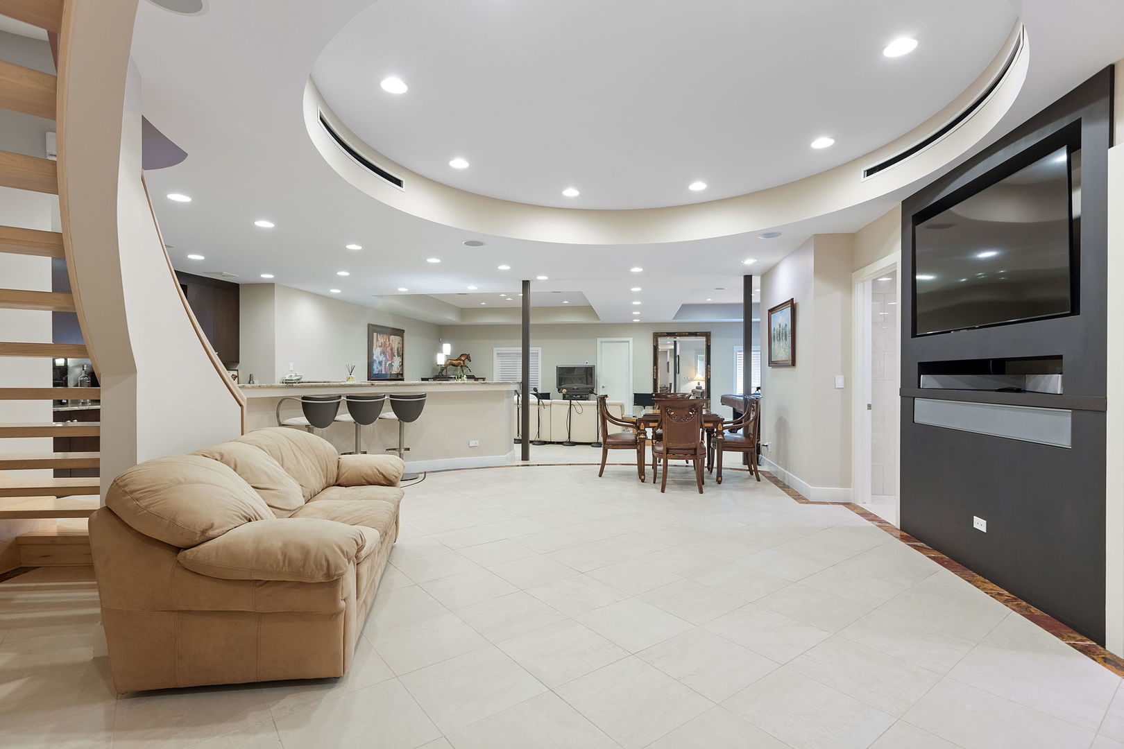 925 Morrison Road Northbrook, IL 60062 - Photo 32 of 75 a living room with furniture and a view of kitchen