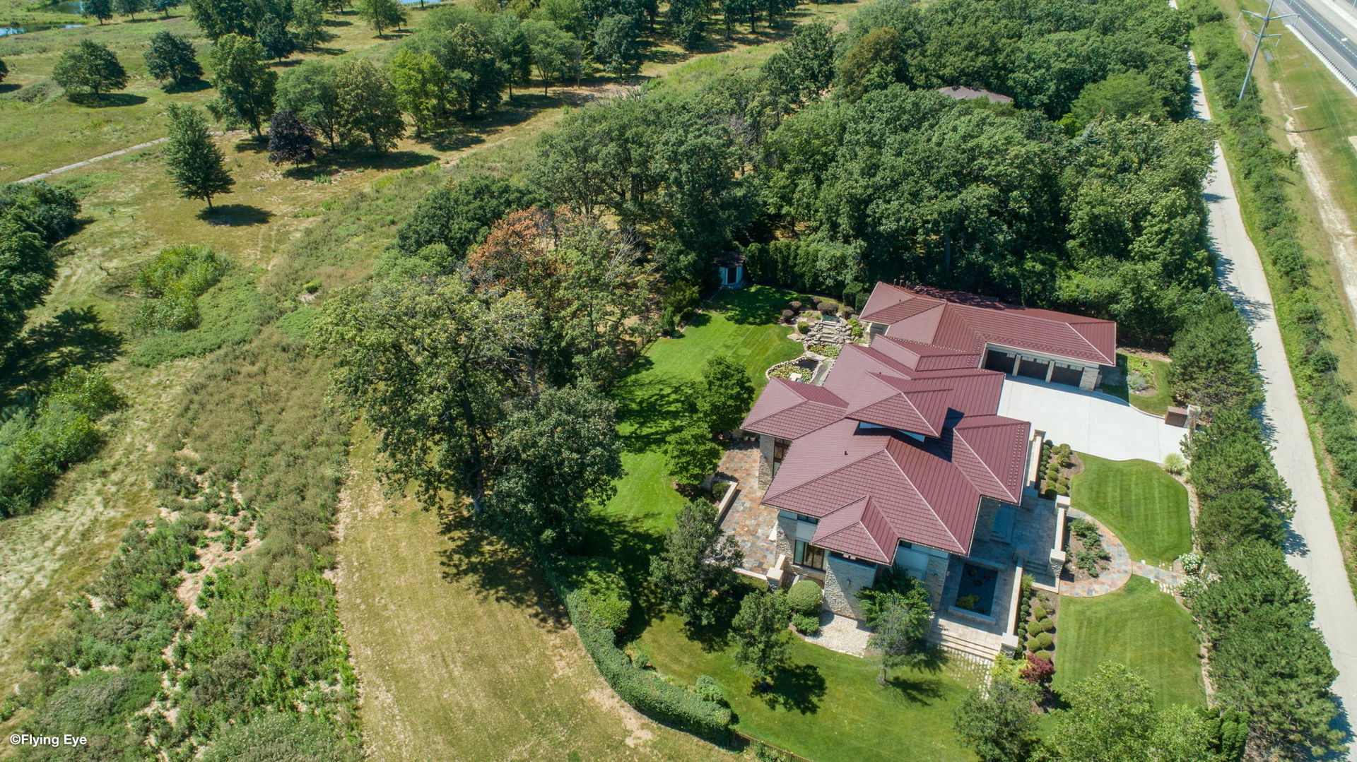925 Morrison Road Northbrook, IL 60062 - Photo 8 of 75 an aerial view of residential house with outdoor space and trees all around