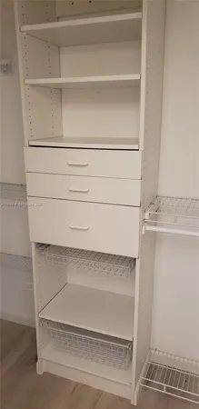 a close view of closet