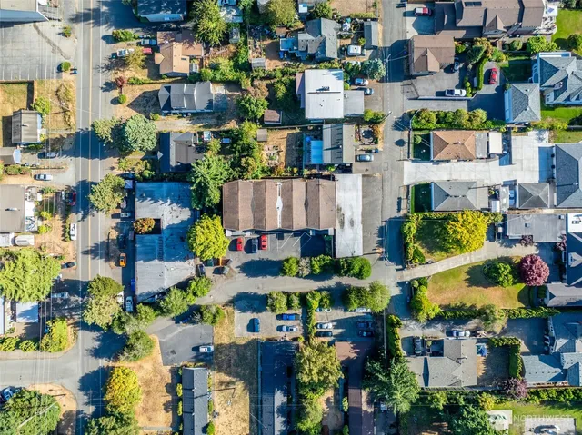 an aerial view of multiple house
