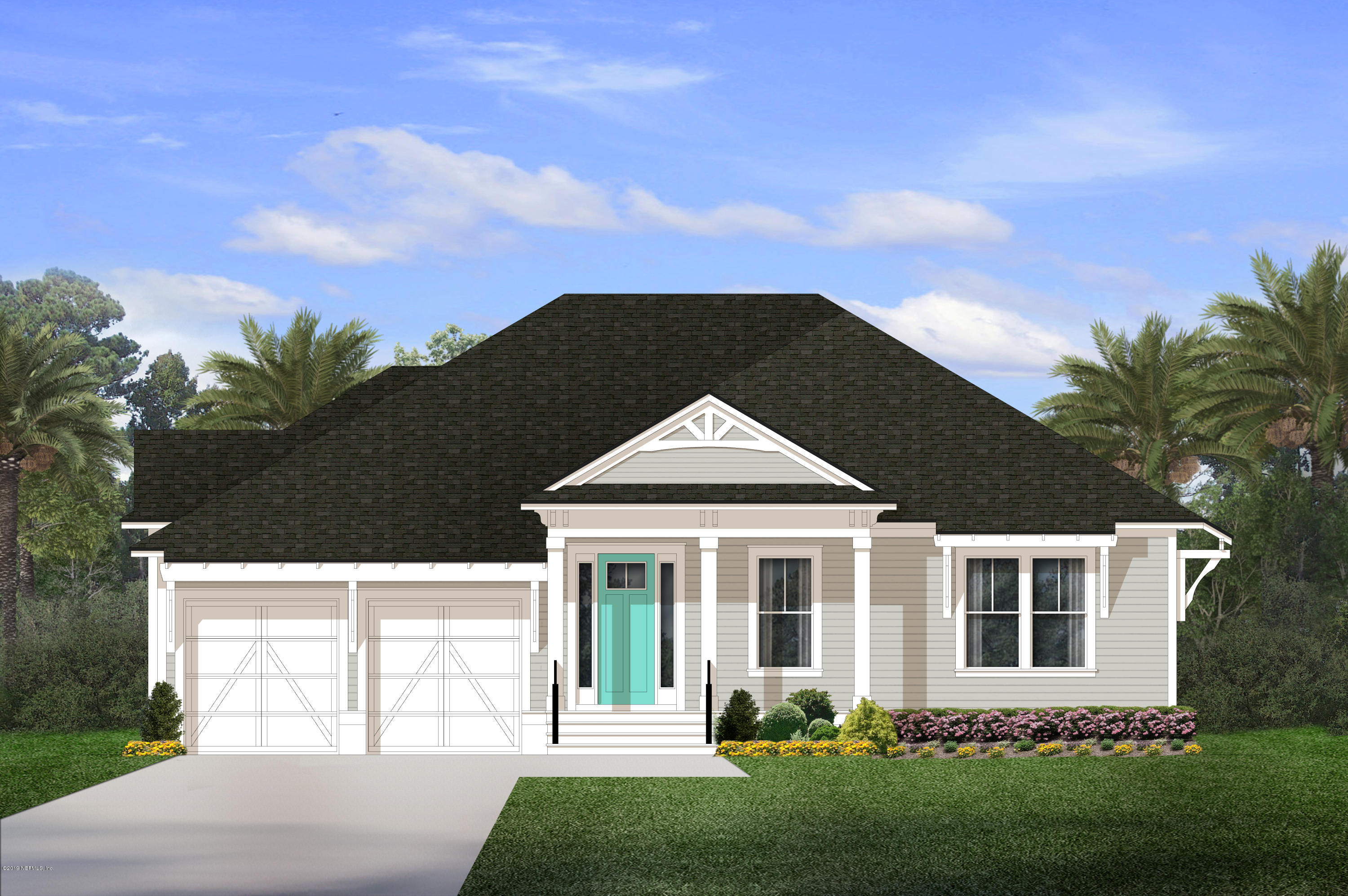 448 Ridgeway Road St. Augustine Beach, FL 32080 - Photo 2 of 23 a front view of a house with a garden
