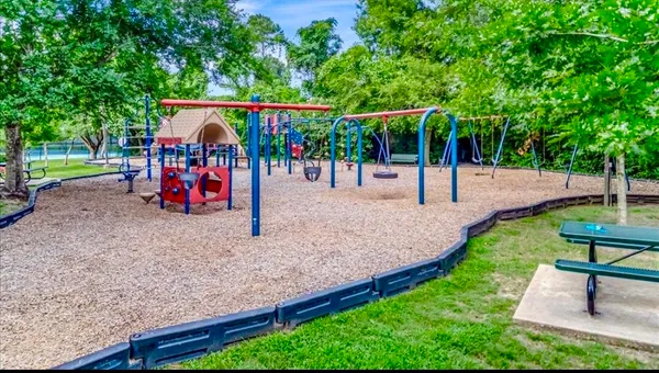 a view of park with slide
