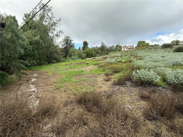 a view of a big yard with lots of green space