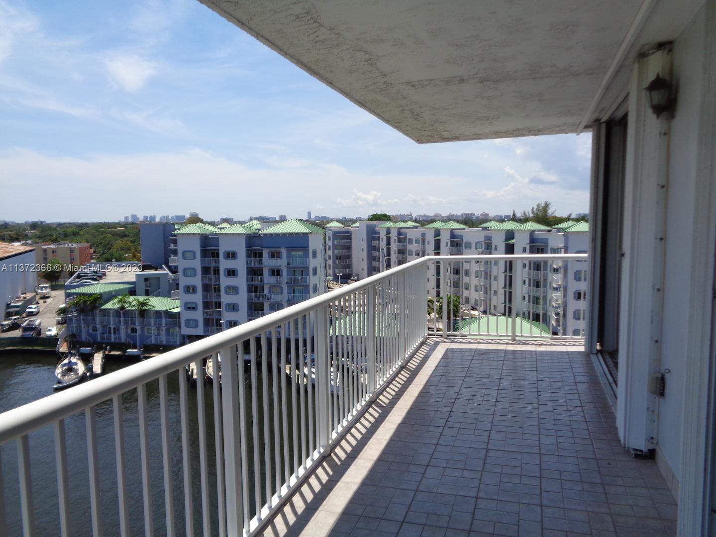 a view of city from a balcony