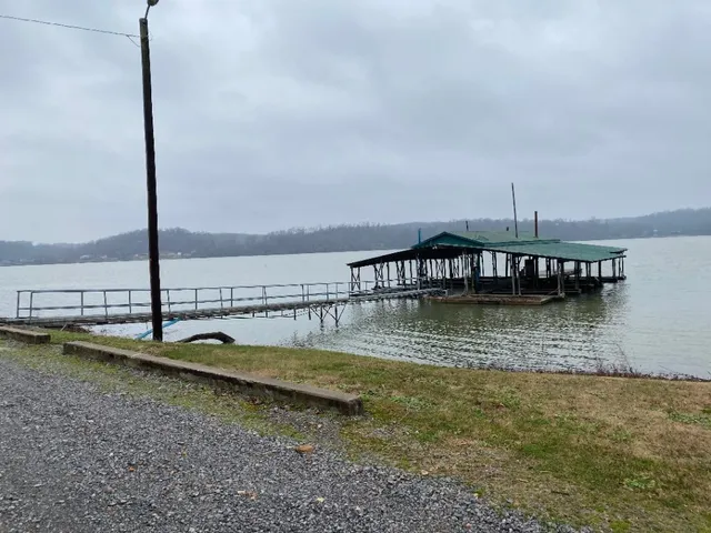 a view of a swimming pool with a lake