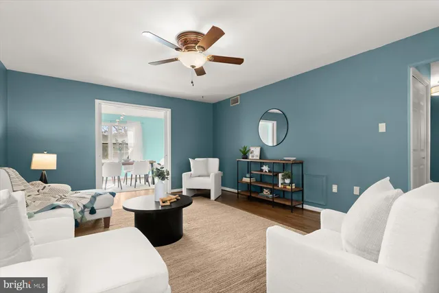 a living room with furniture