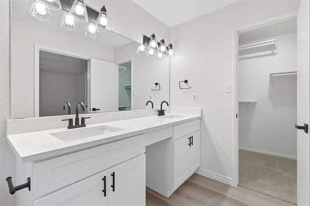 an empty room with cabinet