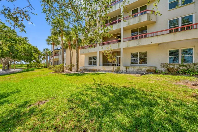 a view of a ocean with a big yard