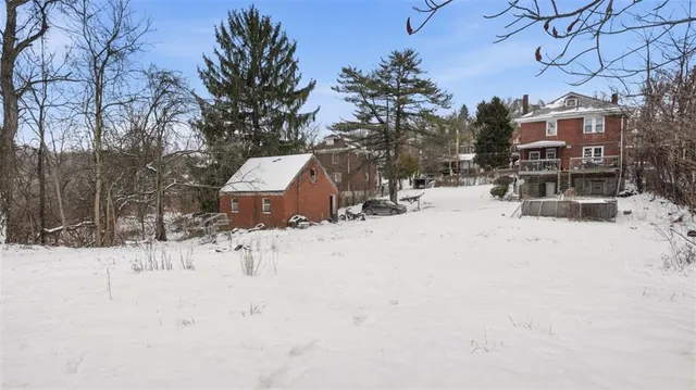a view of a snow covered with snow